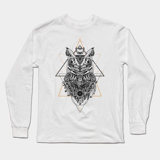 Owl in aztec style Long Sleeve T-Shirt by fears